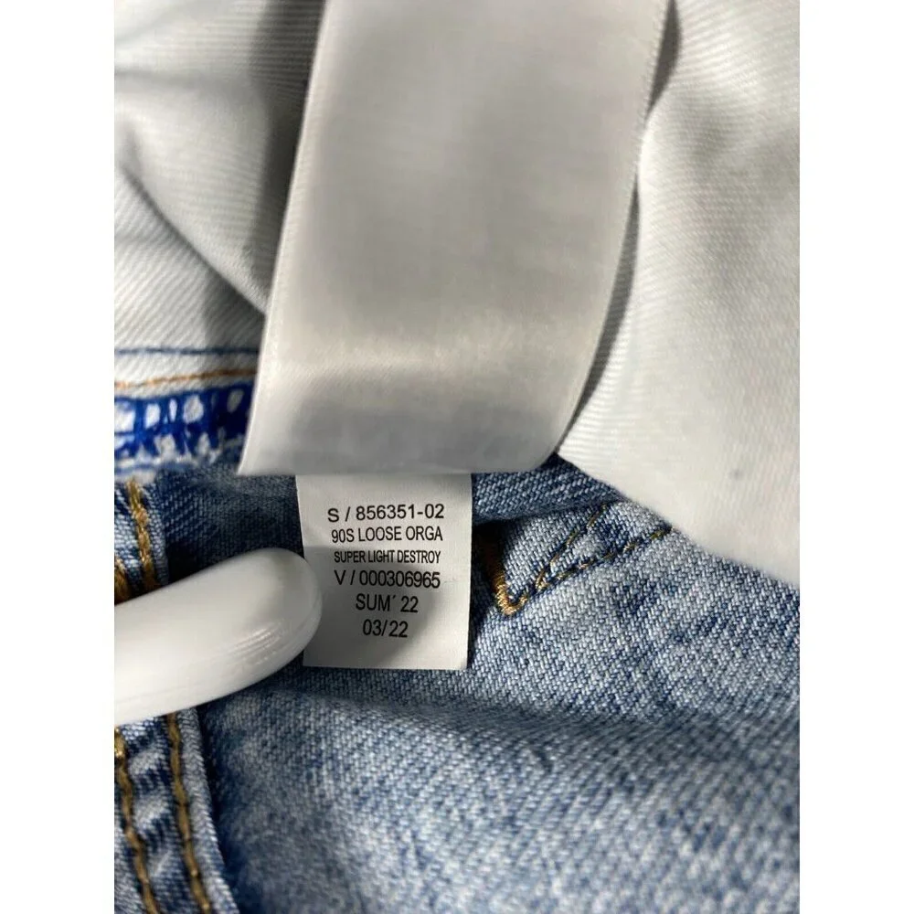 GAP Kids ‘90s Loose Fit Jeans - Size 18 - Light Wash Distressed Denim
